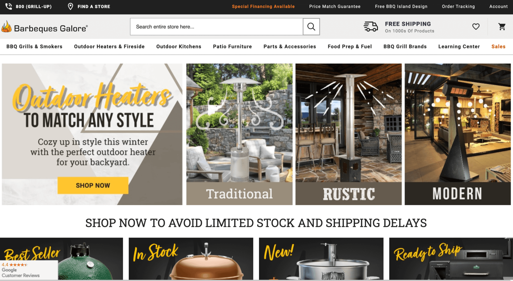 Barbeques Galore homepage