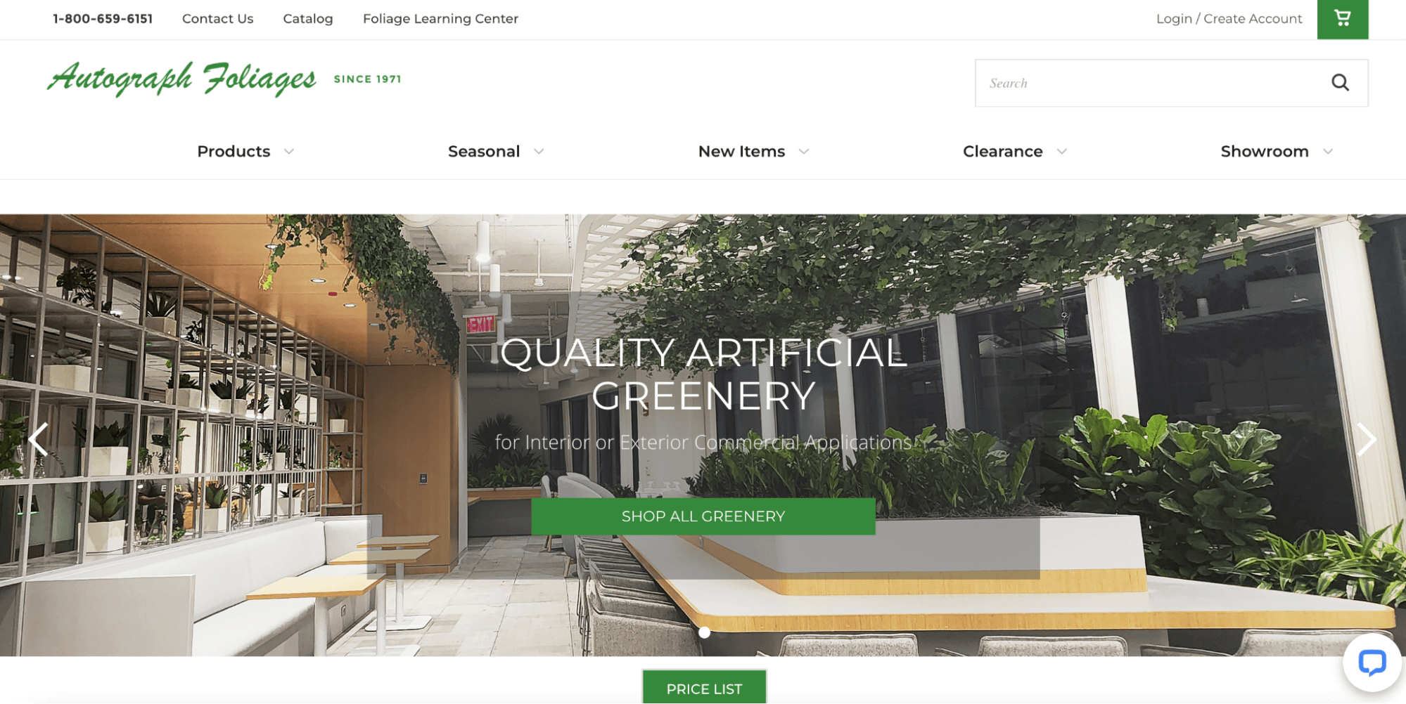 Example of a website built with BigCommerce. 