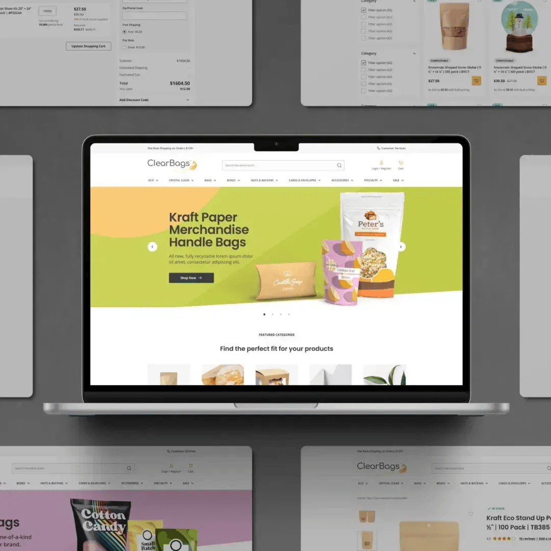 Screenshot of the ClearBags website