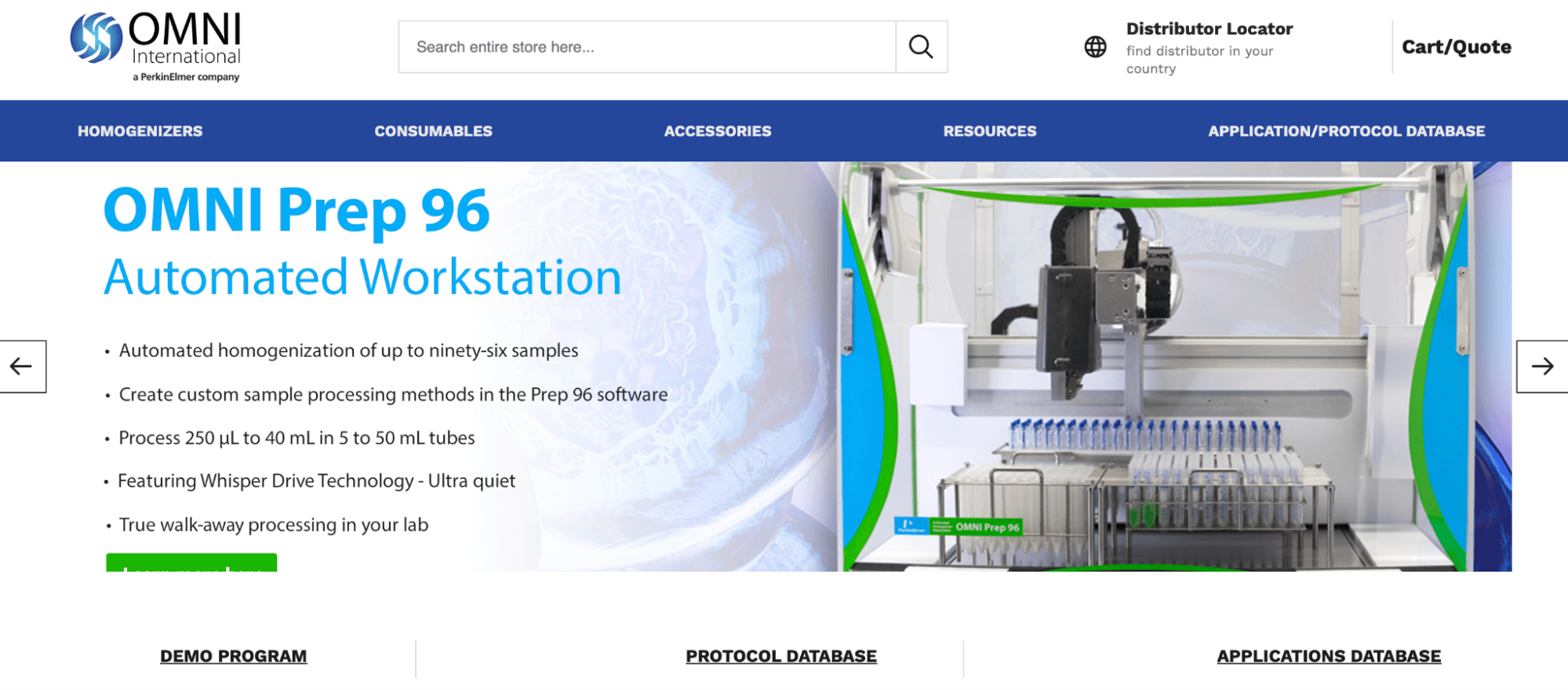 Omni International homepage: OMNI Prep 96 Automated Workstation