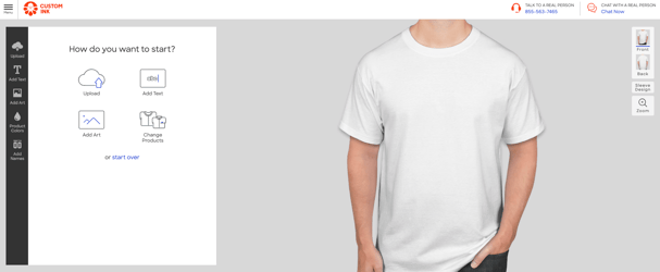 CustomInk product configurator screenshot