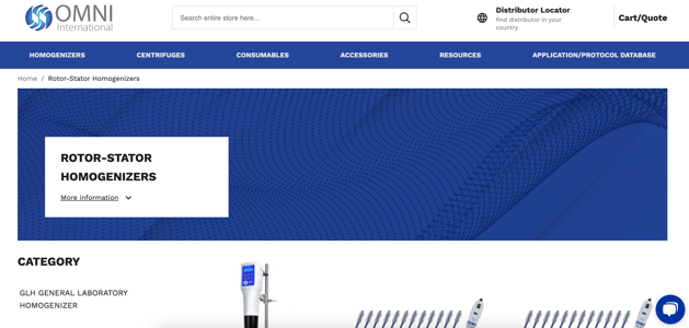 Omni International B2B eCommerce store screenshot