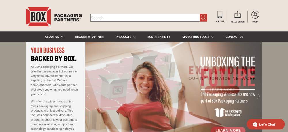 Screenshot of the BOX Partners websites