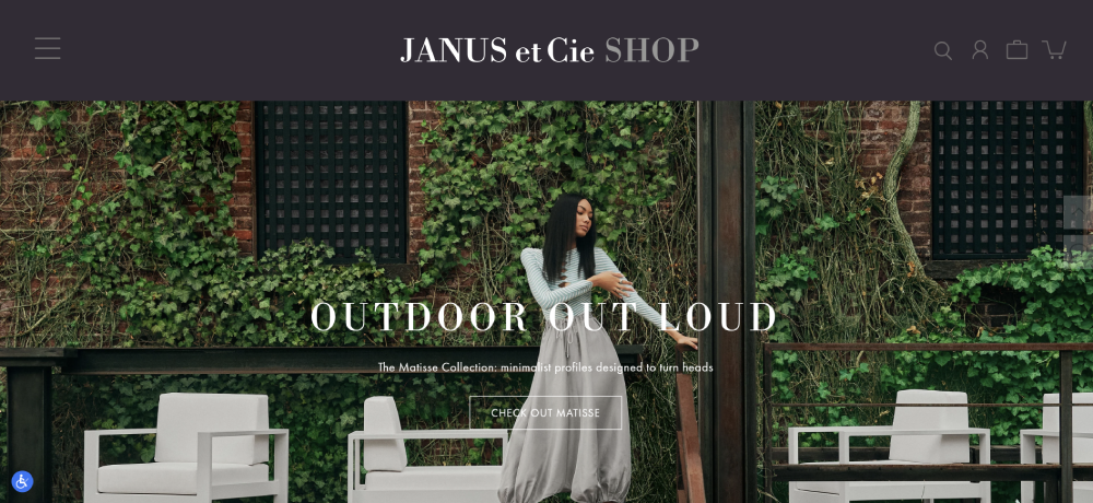 Screenshot of the JANUS et Cie website