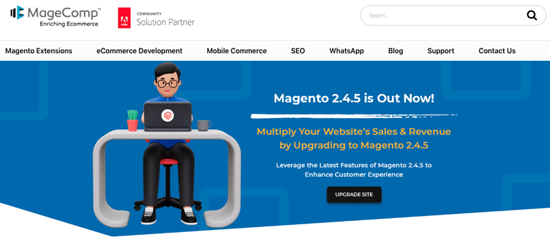 MageComp homepage: Magento 2.0 - Multiply Your Website's Sales and Revenue